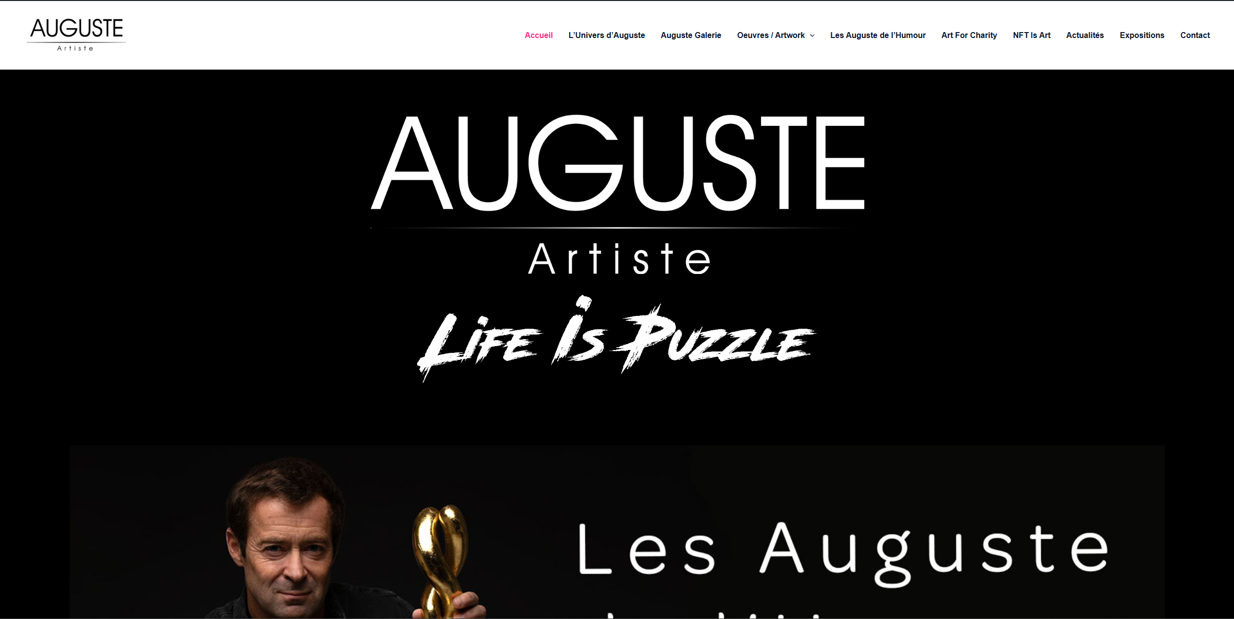Site Auguste Artiste affiché sur ordinateur